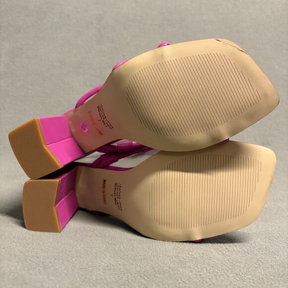 INTENTIONALLY BLANK x REVOLVE Wick Sandal Heels in Flamingo Pink Size 7 - Picture 9 of 16